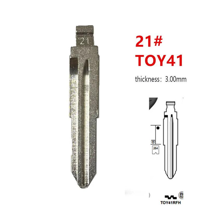 

10pcs 21# TOY41 Metal Uncut Blank Flip Remote Key Blade For Toyota Corona for keydiy KD xhorse VVDI JMD