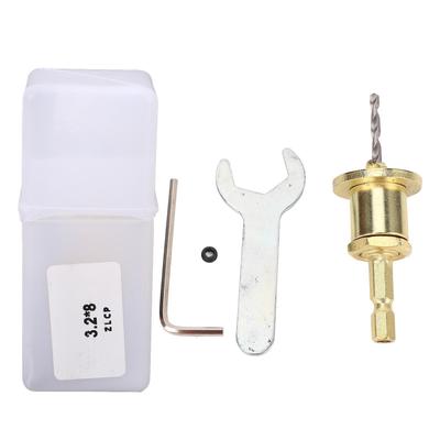 Senkbohrer mit Anschlagschraube 1/4 Zoll Sechskantschaft Einstellbare Tiefe 3,2x8mm Konischer Bohrer für