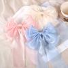 1PCS Girls Blue Pink Big Bow Ribbon Hair Clip Elegant Simple Spring Summer Hair Clip Pins Retro Headband Clips Hair Accessories