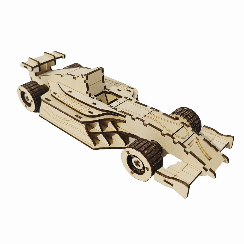 3D Puzzle DIY Holzspielzeug Formel 1 Rennwagen Bausatzmodell Erwachsener Geburtstag, Halloween, Weihnachtsgeschenk