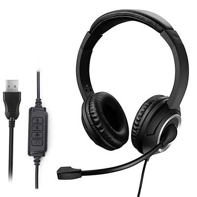 Kablolu USB Kulaklık Çağrı Merkezi Kulaklıkları Mikrofonlu Gürültü Önleyici Oyun Kulak Üstü Kulaklıklar Bilgisayar PC Dizüstü Bilgisayar için