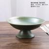 Chinese Retro Glazed Ceramic Plate High Foot Fruit Dish Japanese Zen Tea Tray for Home