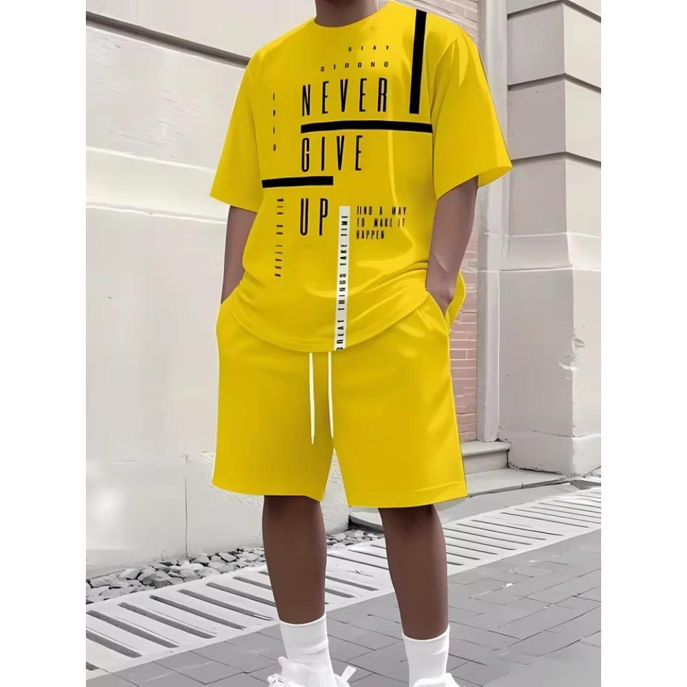 Summer Men's Casual Chicago NO.32 Print Short Sleeve T-Shirt & Shorts Set Round Neck Short Sleeved Women's T-shirt Shorts Set