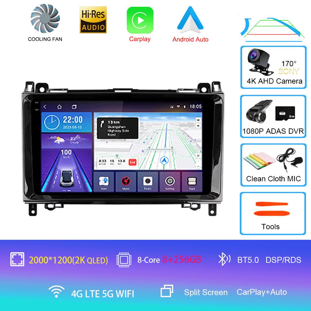 Radio auto Android 14 pentru Mercedes Benz B200 Sprinter W906 W639 AB Class W169 W245 Viano Vito Player Multimedia 2 Din Stereo DSP