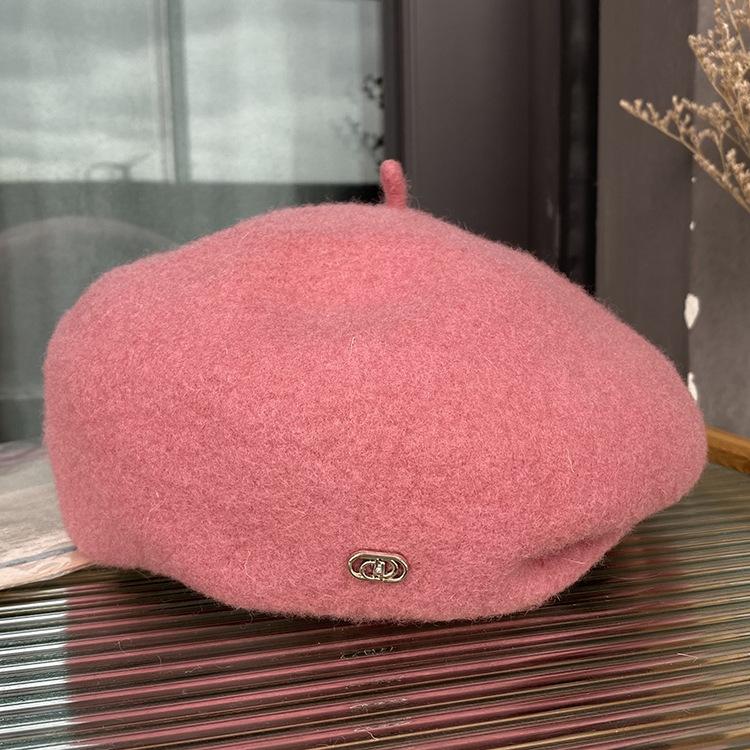 Wool Beret Women'S Versatile Face Small Three-Dimensional Stylish Bud Hat Japanese Literary And Artistic Painter Hat