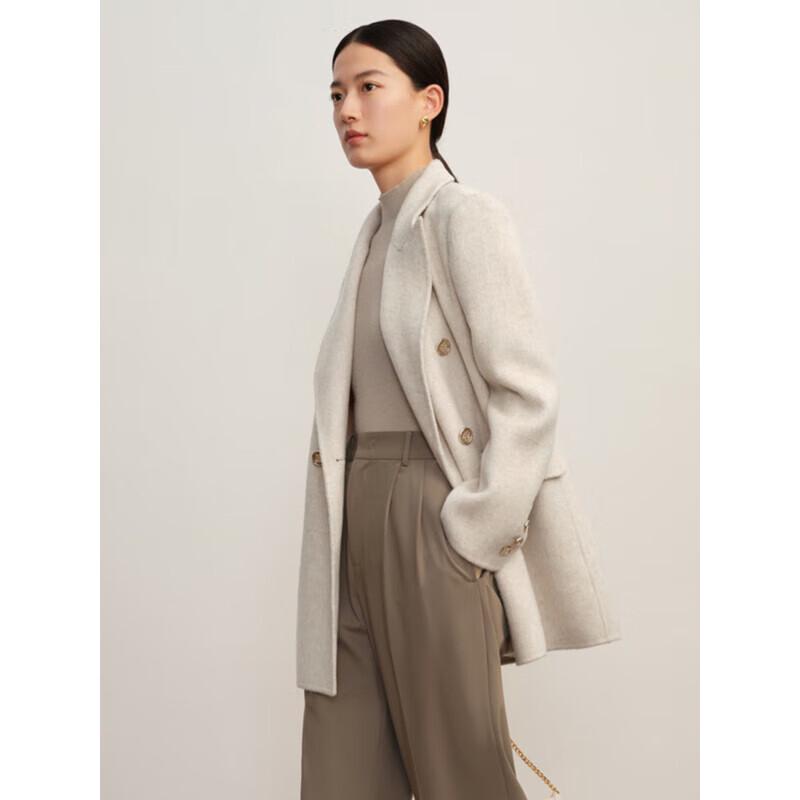 Jiuzi Anna Co. Women's Double-Breasted Wool Coat