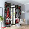 2pcs 2D flat printing Christmas Hot Curtains Christmas Gnomes Gifts Snowflakes Digital Printed Polyester Drapes Festive Curtains