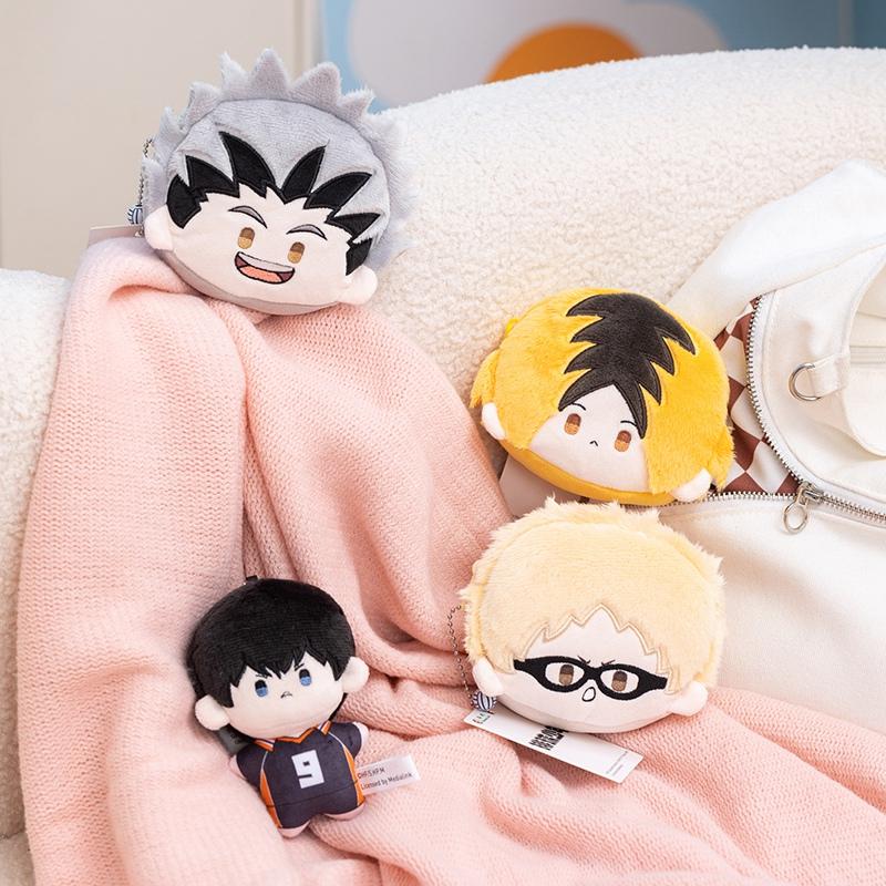 1Pc 10CM Kawaii Haikyuu Plush Pendant Toy Hinata Shoyo Tobio Kageyama Tadashi Yamaguchi Dolls Coin Purse Keychain Pendant Gift