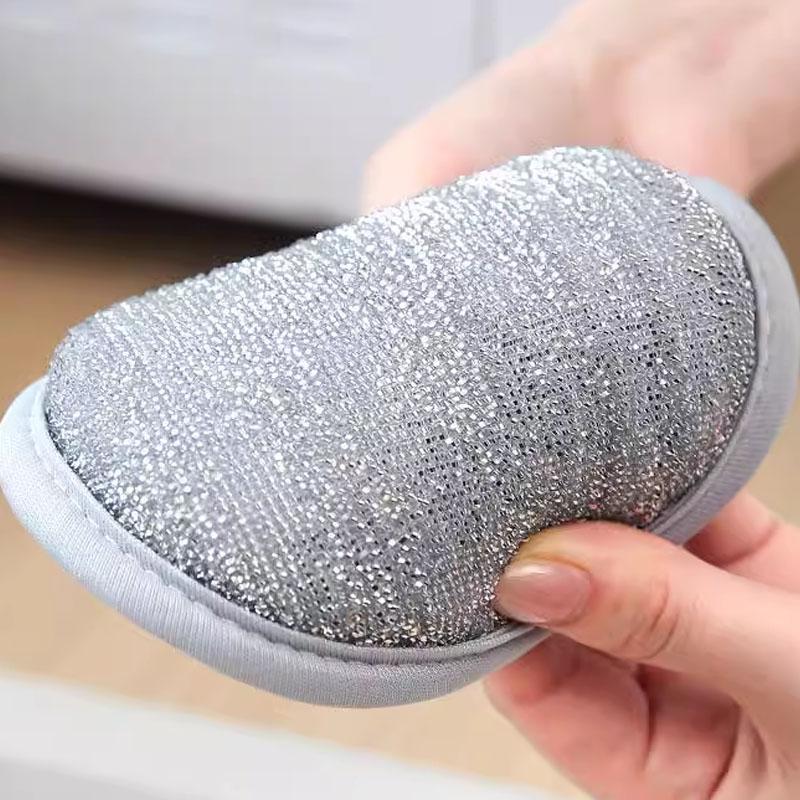 130 piezas Esponja Mágica de Alambre Plateado para Lavar Platos, Paño Reutilizable, Esponjas de Doble Cara, Uso en el Hogar, Área de Cocina, Herramientas de Limpieza para Sartenes, Ollas, Platos