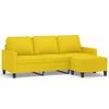 Vidaxl 3-Seater Sofa with Footstool, Light Yellow, 180 Cm, Fabric