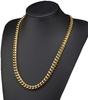 Rockyu Stainless Steel Gold 18k Gold Plated Curb Chain Stylish Hip Hop Popular Accessory Men's Necklace, Style,