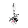 Cute Panda Charm Beads For Bracelet DIY Jewelry Making Accessories Cartoon Pendant Stringing Supplies Craft Parts