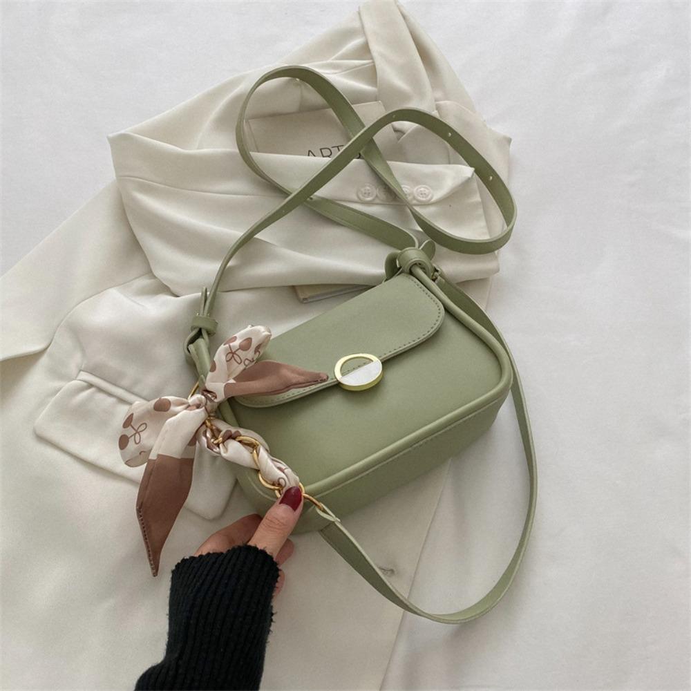 With Ribbon Small Square Bag Large Capacity Chain Crossbody Bag  Female Lady Girl