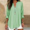 Dames top v-hals lange mouwen onregelmatige zoom losse effen kleur vintage dun zacht ademend casual middenlengte dame lente herfst blouse shirt