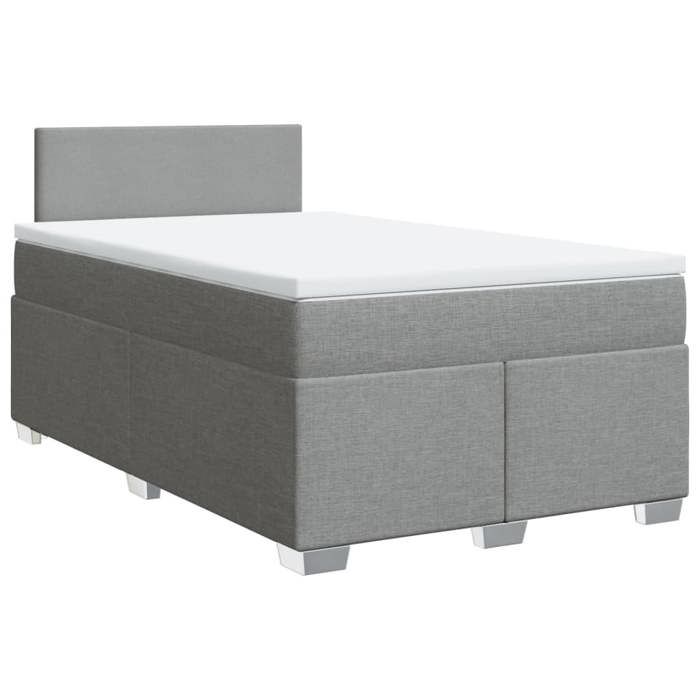 VidaXL Sommier à lattes de lit avec matelas Gris clair 120x200cm Tissu, lit, lit à plate-forme, lit à panneaux, meuble de 3285848