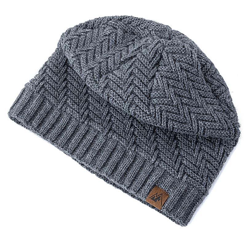 Unisexové zimní čepice Peak Label Módní pletené čepice pro muže a ženy Čepice Beanie Outdoorové hřejivé sportovní čepice s plyšovou kožešinovou podšívkou