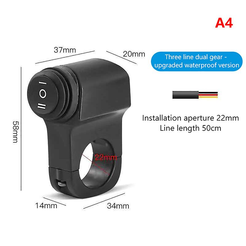 Universal Motorcycle Handlebar 1/2 Gear 3 Way Switch ON OFF Mini Driving Light Headlights Spotlights Controls Switch Moto Tools