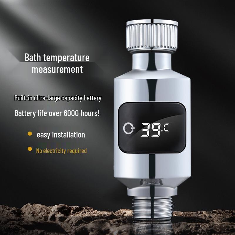 Waterproof LED Shower Head Thermometer with Real-Time Display for Safe Bathing