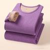 Camel Wool Fleece-Lined Underwear Set: Thick, Warm Base Layer for Women - Ideal for Autumn and Winter.
