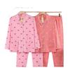 Dingdang Guifei Women's Two-Piece Pajama Set: Autumn/Winter Long-Sleeve Turn-Down Collar Top & Pants, Comfortable & Fashionable Homewear