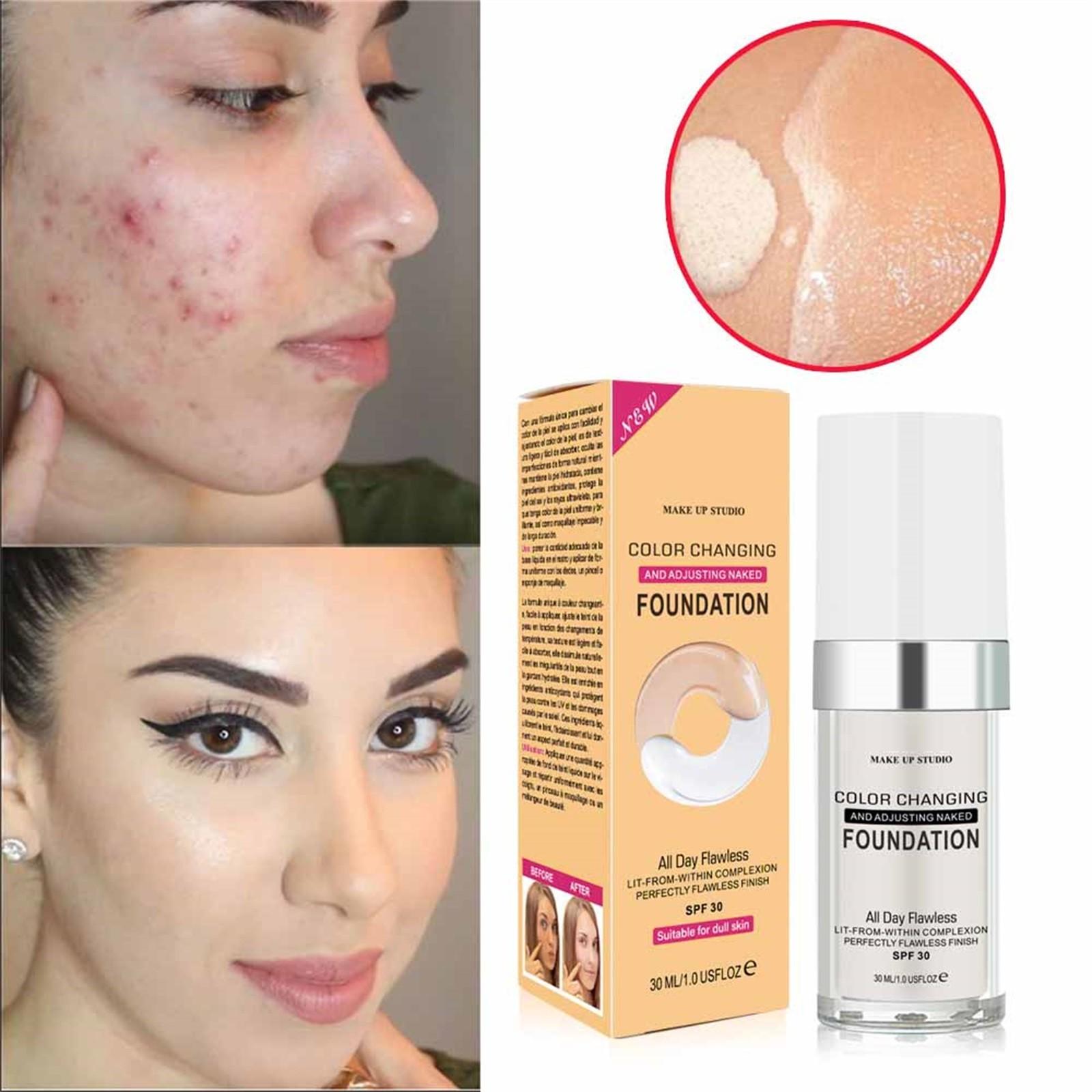 

Тональная основа для зрелой кожи, меняющая цвет, Terminaten Foundation Foundation, меняющая цвет, увлажняющая, водостойкая и легкая, стойкая тональная основа 15 30 мл One Size