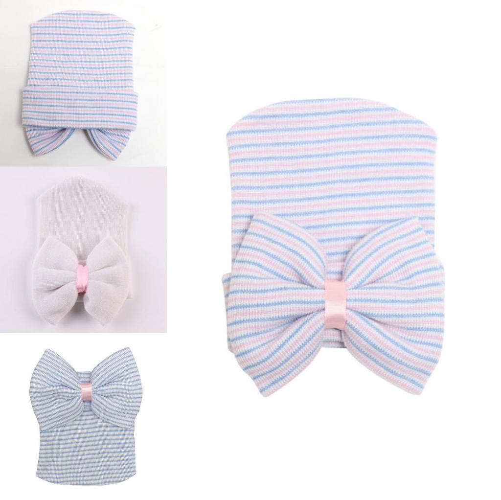 Adorable Newborn Baby Hat With Large Bow Stylish Knit Design For Spring And Autumn Seasons