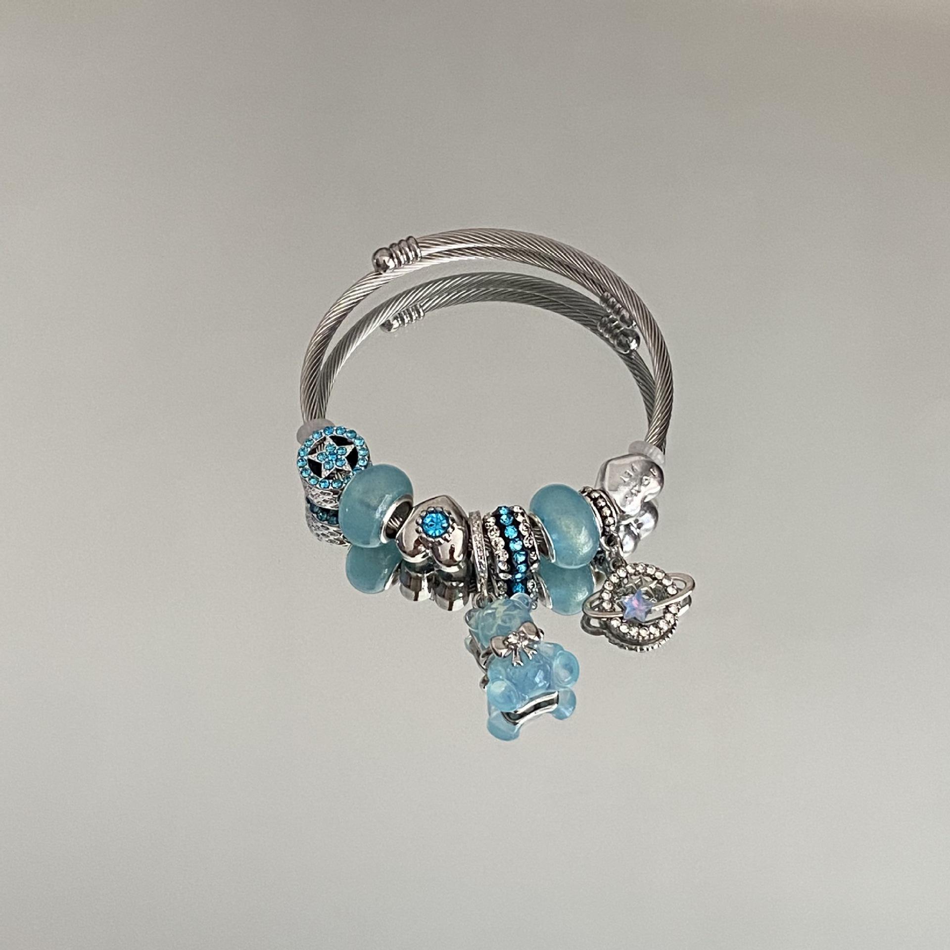 

Браслет-шарм «Панда с голубым кристаллом»: Дизайн «легкая роскошь» для женщин