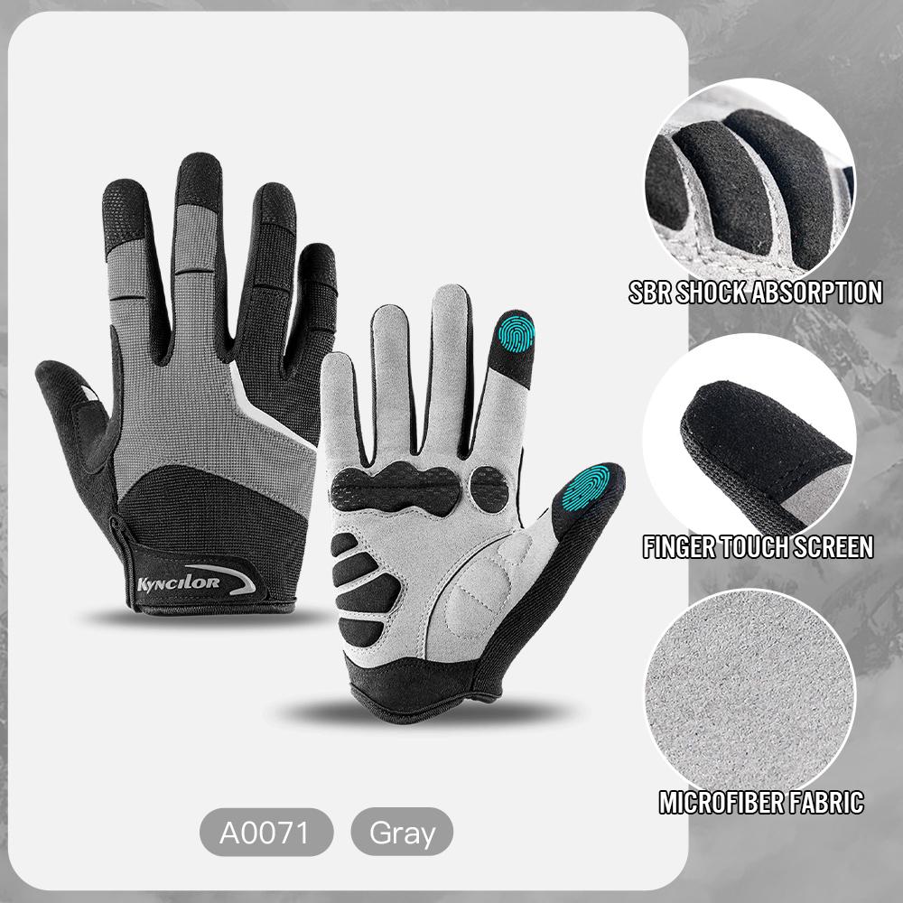 Rękawiczki rowerowe odblaskowe z ekranem dotykowym, antypoślizgowe, z wkładką amortyzującą, rękawiczki na rower MTB, sportowe, fitness, do biegania