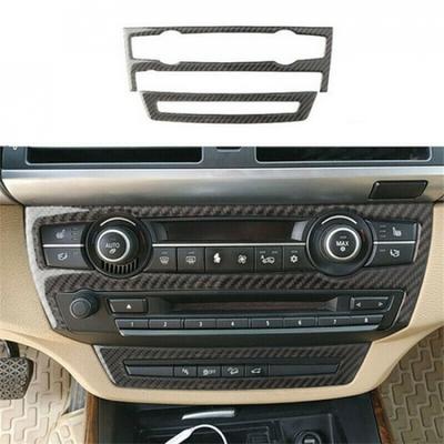 Air Condition Panel Sticker Cover Trim Carbon Fiber For BMW X5 E70 X6 E71