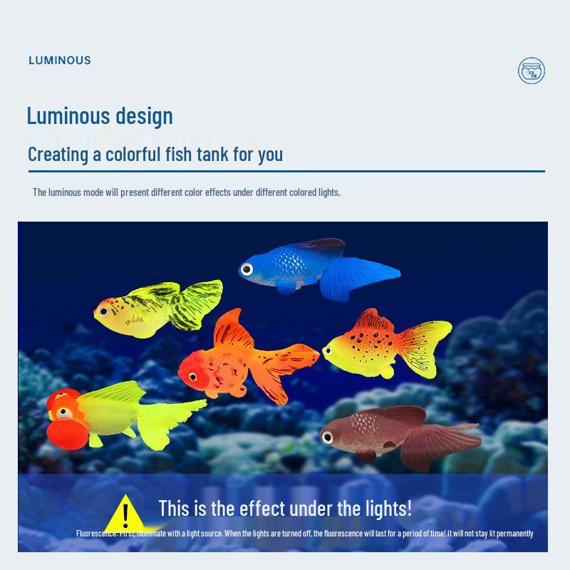 Luminous Goldfish & Jellyfish Aquarium Ornaments - Silicone Simulation for Landscaping