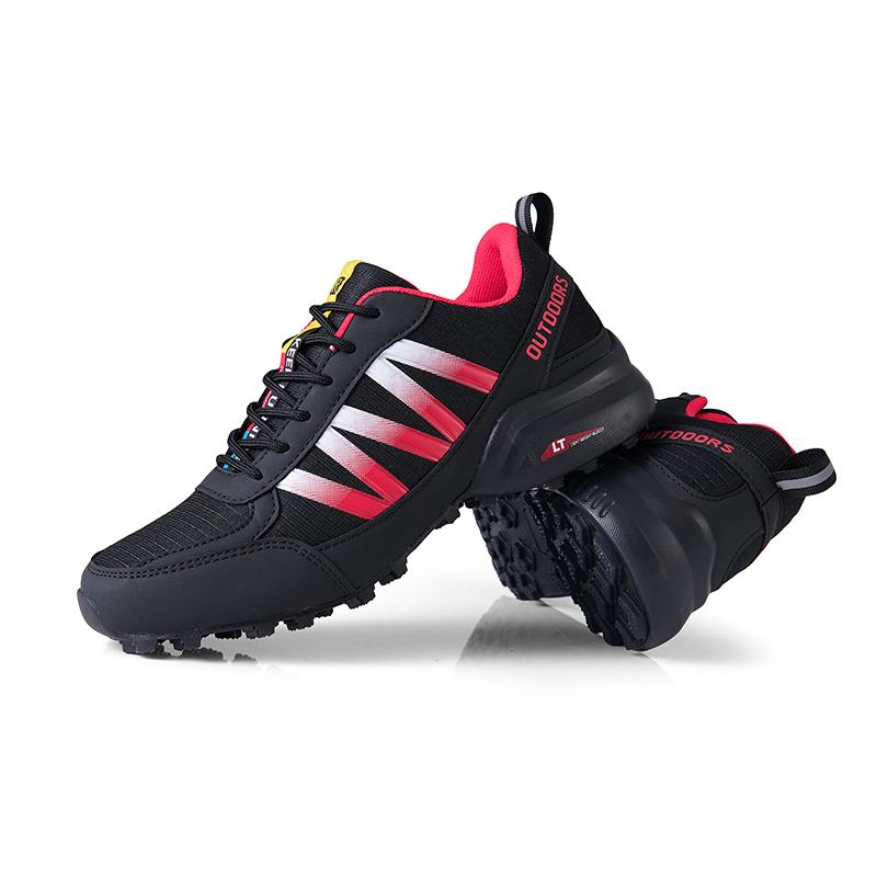 

Mens Waterproof Hiking Shoes Outdoor Training Shoes Lace Up Climbing Shoes Womens Hiking Sneakers Walking Hunting Tactical Shoes 37 червоний