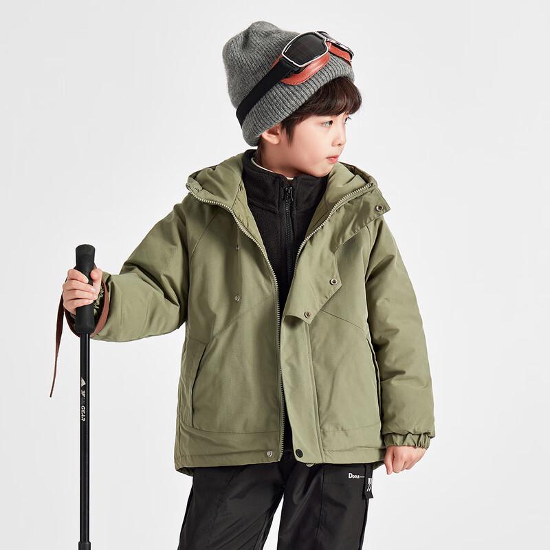 Boys' 3-in-1 Winter Outdoor Waterproof Hooded Padded Jacket