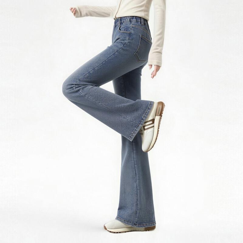 Deesha Girls' Fleece-Lined Flared Jeans