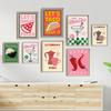 Vintage Fashion Kitchen Food Print Posters Pizza Taco Cocktail Bar Cart Aesthetic Canvas Painting Bedroom Wall Art Home Decor