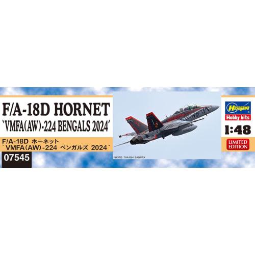 Hasegawa 1/48 American F/A-18D Hornet VMFA(AW)-224 Bengals 2024 Plastic Model 07545 (Airplane)