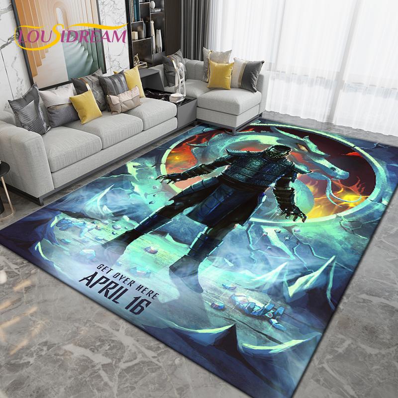 Cartoon Mortal Kombat Area Rug Large,Carpet Rug for Living Room Bedroom,Kitchen Bathroom Entrance Doormat Non-slip Floor Mats