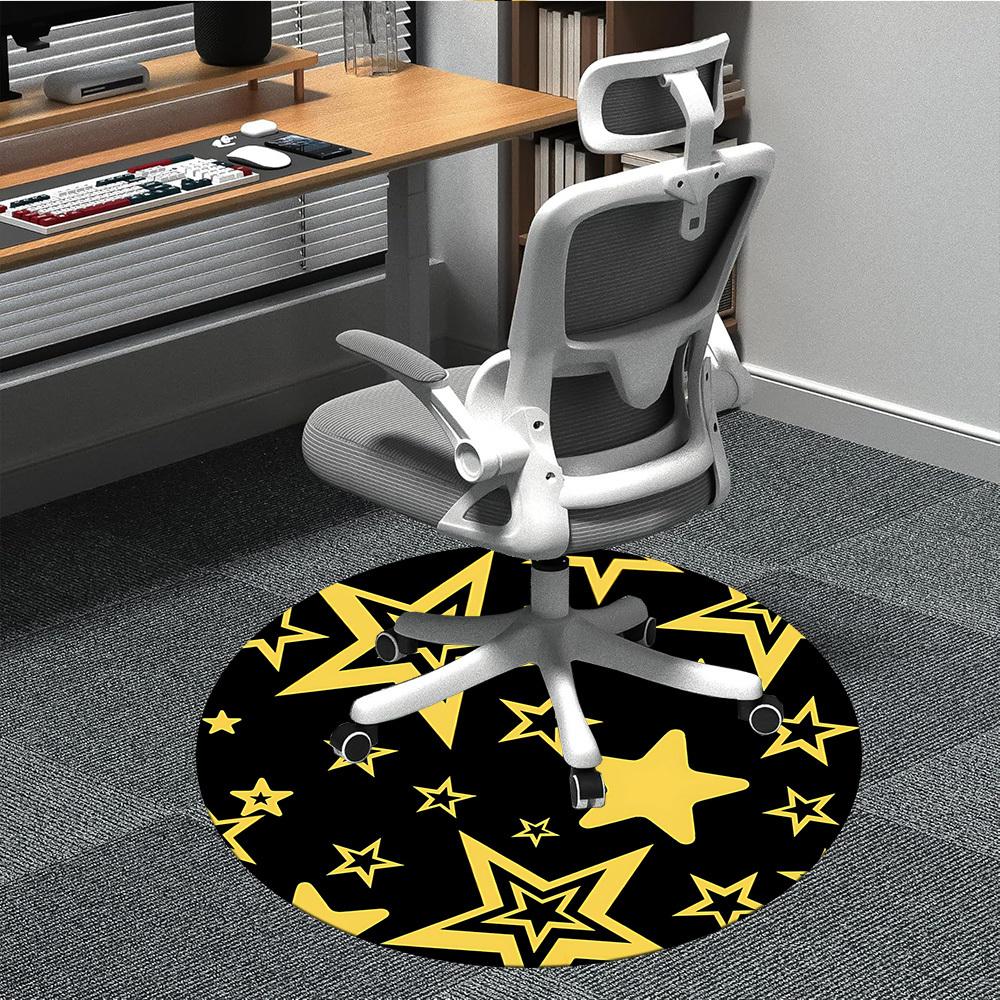 

1pc Stars Night Office Round Area Rug, Indoor Mat Suitable ForOffice, Under Office Chairs Bedroom Living Room Home Decor T204 80cm by 80cm