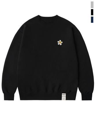 GRAVER [Unisex] Flower Dot Embroidered Sweatshirt_2 Colors