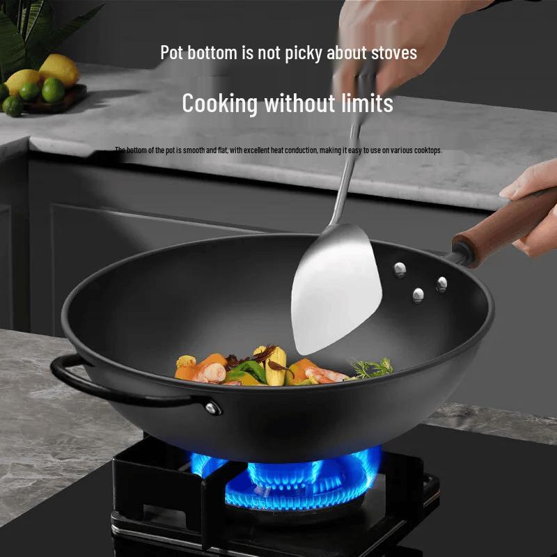 Kangbahu 34cm Refined Iron Non-Coated Wok