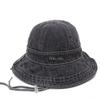 Bucket Hat Women's Korean Vintage Washed Denim Fashion Sunshade Fisherman Hat For Spring Summer, Adjustable Uv Protection Cap