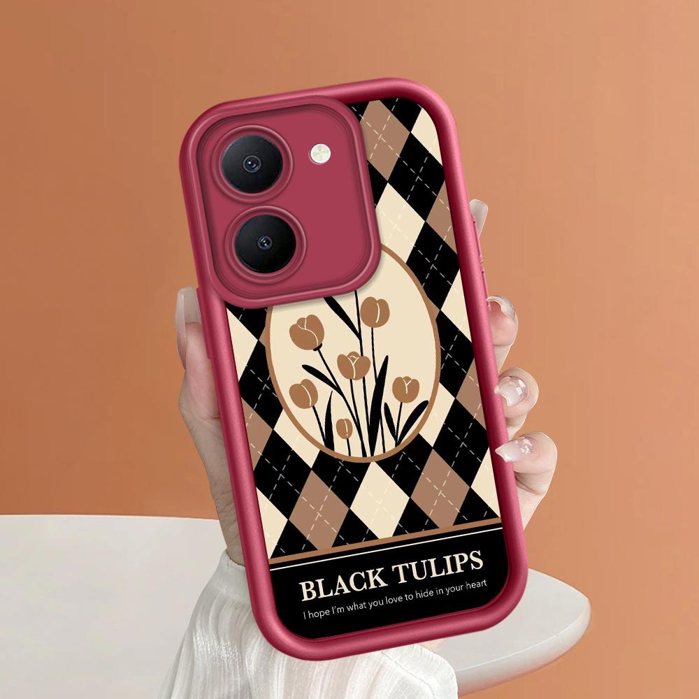 Soft Silicone Square Ladders Cartoon Pattern Full Cover Camera Protection Shockproof Case for iPhone Infinix Tecno Vivo