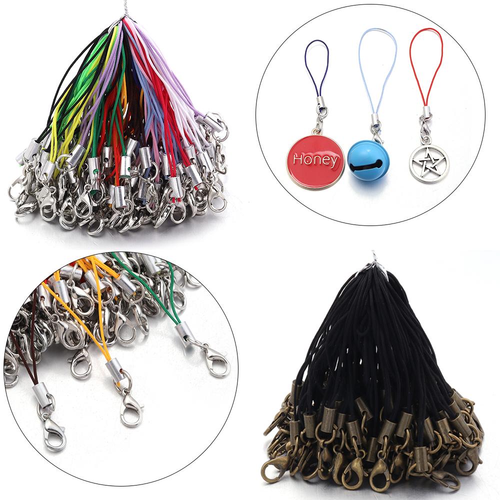 20/100Pcs Lanyard Lariat Strap Cords Lobster Clasp Rope Keychains Hooks Mobile Set Charms DIY Keyrings Bags Key Ring Accessories