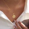  Stainless Steel Sun Moon Double-Sided Pendant Necklace 18K PVD Plated Waterproof Jewelry Gift Accessories