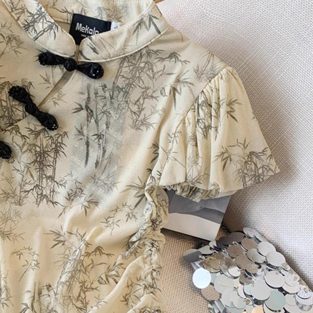 Versatile Temperament Stand-up Collar Outer Shirt Short-sleeved Summer Unique Top