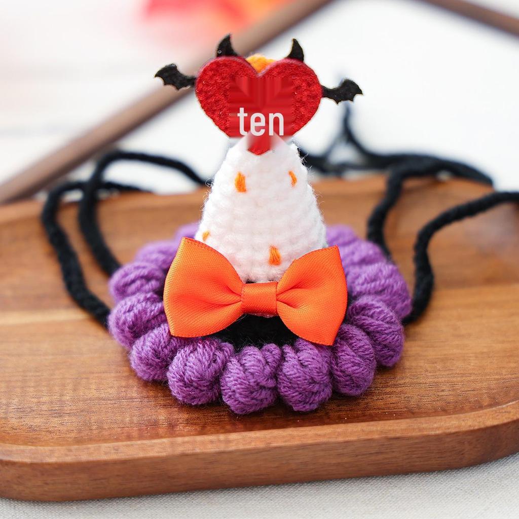 Halloween Hexenhut für kleine Haustiere - Stilvolles Wollaccessoire für Hunde & Katzen