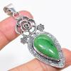 Chrysoprase Gemstone Handmade 925 Sterling Silver Jewelry Pendant 2.76" KJ-173