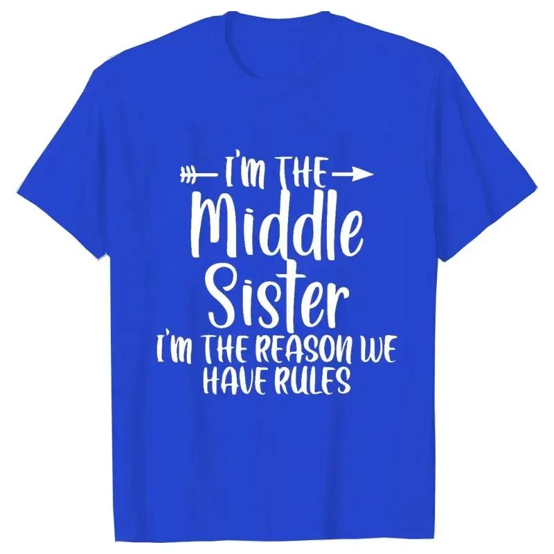 Sister Rules Gifts T Shirts Sweet Fashion Women Tshirt Funny Oldest Middle Youngest Sister Tees Sarcastic Sibling Matching Shirt
