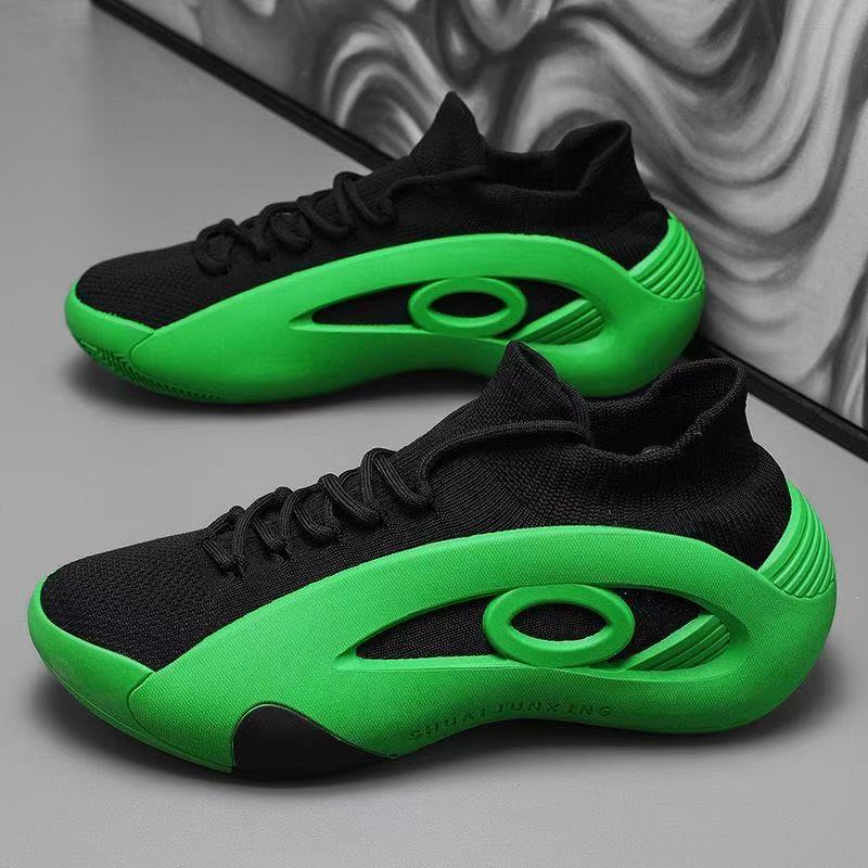 

Flying weaving summer breathable mesh men s shoes heightening non-slip new work walking shoes sports casual socks shoes 44