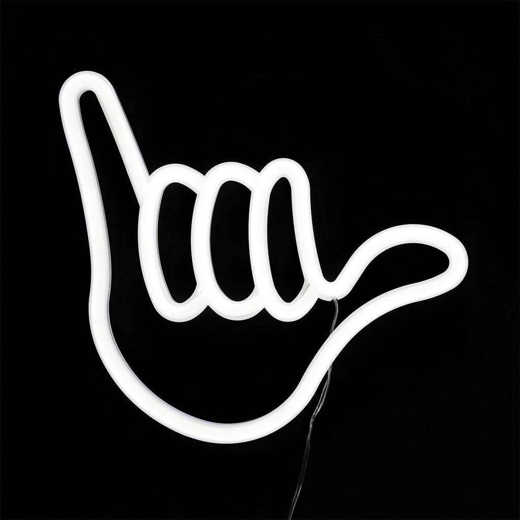 Hand-Shaped Led Neon Lamp, White, Usb