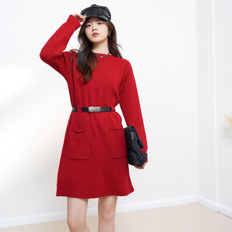 

IMAGINEX Women s Elegant Long Sleeve A-Line Mini Dress One Size